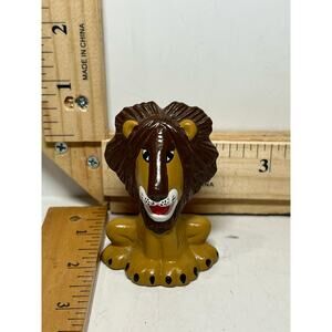 Vintage Ceramic Lion Figurine Hand Painted Animal Decor Collectible Gift